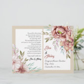 テラコッタ水彩花結婚式プログラム (スタンド正面)