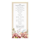 テラコッタ水彩花結婚式プログラム ラックカード (裏面)