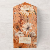 テラコッタ水彩野草結婚の花 オールインワン招待状 (外側)