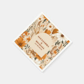テラコッタ水彩野草結婚の花 スタンダードカクテルナプキン (角)