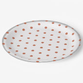 テラコッタ水玉模様ズグレートリム ペーパープレート (アングル)