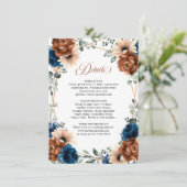 テラコッタ海軍の緑の幾何学的結婚詳細 エンクロージャーカード (スタンド正面)