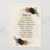 テラコッタ海軍フローラシーティングチャートカード 招待状 (正面/裏面)