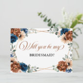 テラコッタ海軍ブルーが私の花嫁になる 招待状 (スタンド正面)