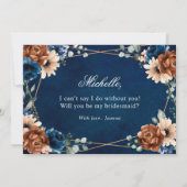 テラコッタ海軍ブルーが私の花嫁になる 招待状 (裏面)