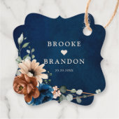 テラコッタ海軍ブルーグリーン結婚リーありがとう フェイバータグ (裏面)