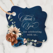 テラコッタ海軍ブルーグリーン結婚リーありがとう フェイバータグ (正面)