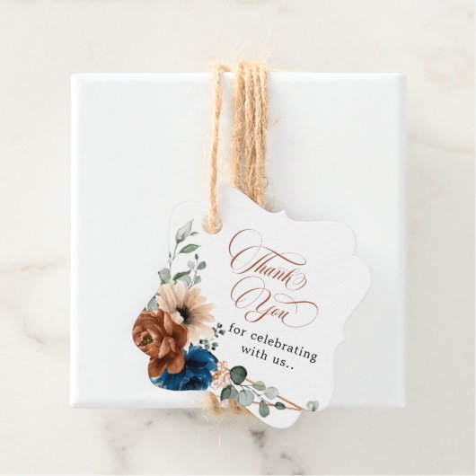 テラコッタ海軍ブルーグリーン結婚リーありがとう フェイバータグ (インサイチュ)