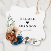 テラコッタ海軍ブルーグリーン結婚リーありがとう フェイバータグ (裏面)