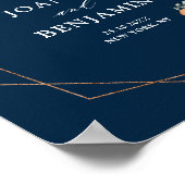 テラコッタ海軍ブルーグリーン結婚リーのウェルカムポスト ポスター (角)