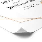 テラコッタ海軍ブルーグリーン結婚リーへようこそ ポスター (角)