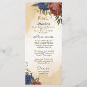 テラコッタ海軍ブルーフローラ結婚グリーン メニュー (正面)