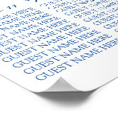 テラコッタ海軍ブルー結婚フローラの座席表 ポスター (角)