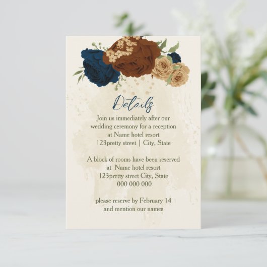 テラコッタ海軍結婚フローラ詳細 エンクロージャーカード (スタンド正面)