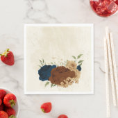 テラコッタ海軍結婚フローラ スタンダードランチョンナプキン (インサイチュ)