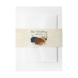 テラコッタ海軍結婚フローラ 招待状ベリーバンド