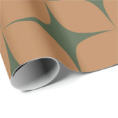 テラコッタ深いグリーンミッドセンチュリーモダンエレガント ラッピングペーパー (ロールコーナー)