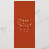 テラコッタ焦げオレンジシンプルモダンシッミニマルク メニュー (裏面)