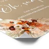 テラコッタ焼きオレンジのバーガンディbohoああスナップ記号 ポスター (角)