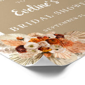 テラコッタ焼きオレンジのバーガンディboho歓迎サイン ポスター (角)