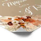 テラコッタ焼きオレンジのブルゴーニュのパンパスカウントダウン ポスター (角)