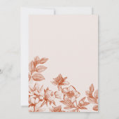 テラコッタ焼きオレンジアイボリーフローラ秋の結婚式 招待状 (裏面)