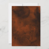 テラコッタ焼けオレンジ色の水色ベビーシャワー 招待状 (裏面)