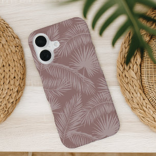 テラコッタ熱帯植物性パーム葉パターン iPhone 16ケース