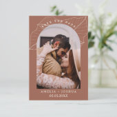 テラコッタ燃えたオレンジフラット日付カードを保存 セーブザデート (スタンド正面)