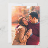 テラコッタ燃えたオレンジ色の植物写真結婚の写真 招待状 (裏面)