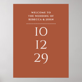 テラコッタ特別結婚日歓迎サイン ポスター
