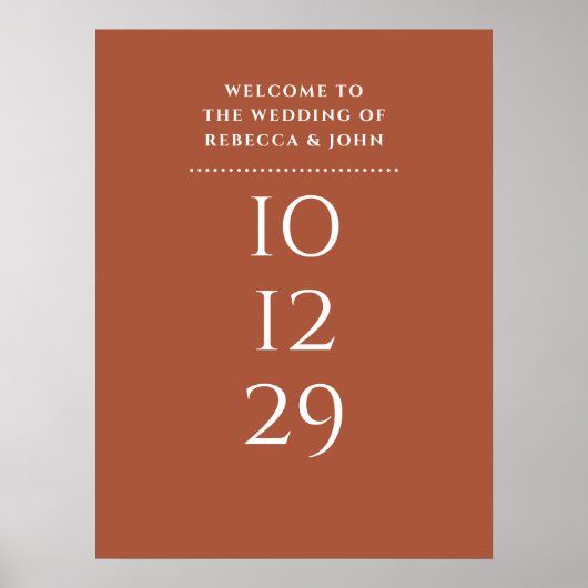 テラコッタ特別結婚日歓迎サイン ポスター (正面)