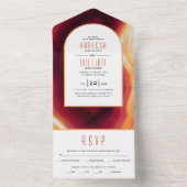 テラコッタ瑪瑙スライスゲード秋の結婚式 オールインワン招待状 (内側)