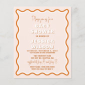 テラコッタ男女兼用ベビーシャワー招待状 (正面)