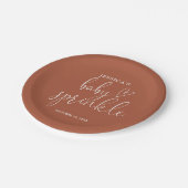 テラコッタ男女兼用ベビー散水シャワー ペーパープレート (アングル)