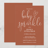 テラコッタ男女兼用ベビー散水シャワー 招待状 (正面/裏面)