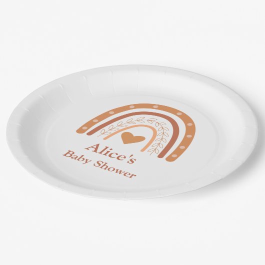 テラコッタ男女兼用ボホレインボーカスタムウ ペーパープレート (アングル)