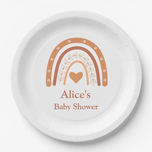 テラコッタ男女兼用ボホレインボーカスタムウ ペーパープレート (正面)