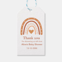 テラコッタ男女兼用ボホ虹ありがとう ギフトタグ