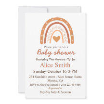 テラコッタ男女兼用ボホ虹の赤ちゃんシャワー