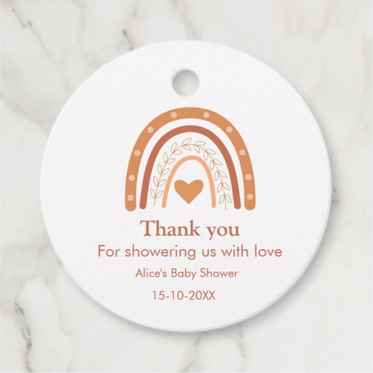 テラコッタ男女兼用レインボーありがとう フェイバータグ (正面)