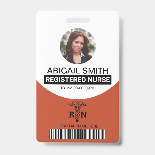 テラコッタ登録ナースカドゥセウス写真 バッジ (正面)