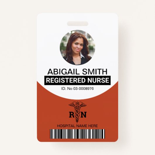 テラコッタ登録ナースカドゥセウス写真 バッジ (正面)