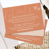 テラコッタ白い書道結婚式RSVPカード エンクロージャーカード