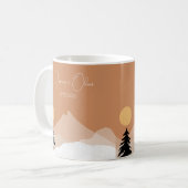 テラコッタ砂漠テーマ結婚ズ コーヒーマグカップ (正面左)