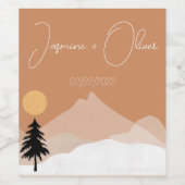 テラコッタ砂漠テーマ結婚ズ ワインラベル (シングルラベル)
