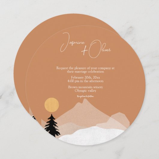 テラコッタ砂漠テーマ結婚ズ 招待状 (正面/裏面)