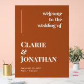 テラコッタ秋の結婚式へようこそ アクリルサイン (ウェディング)