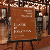 テラコッタ秋の結婚式へようこそ アクリルサイン