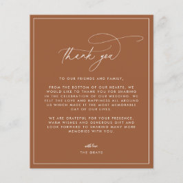 テラコッタ秋の結婚式サンキューカード